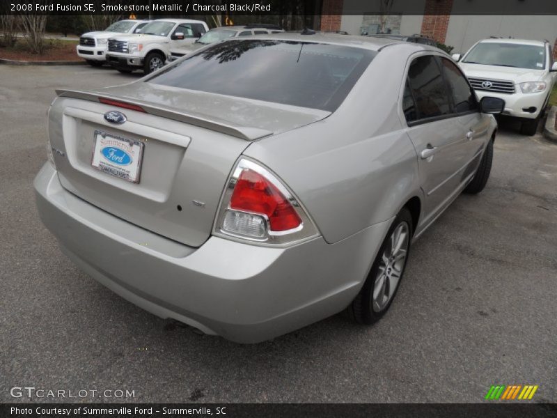 Smokestone Metallic / Charcoal Black/Red 2008 Ford Fusion SE