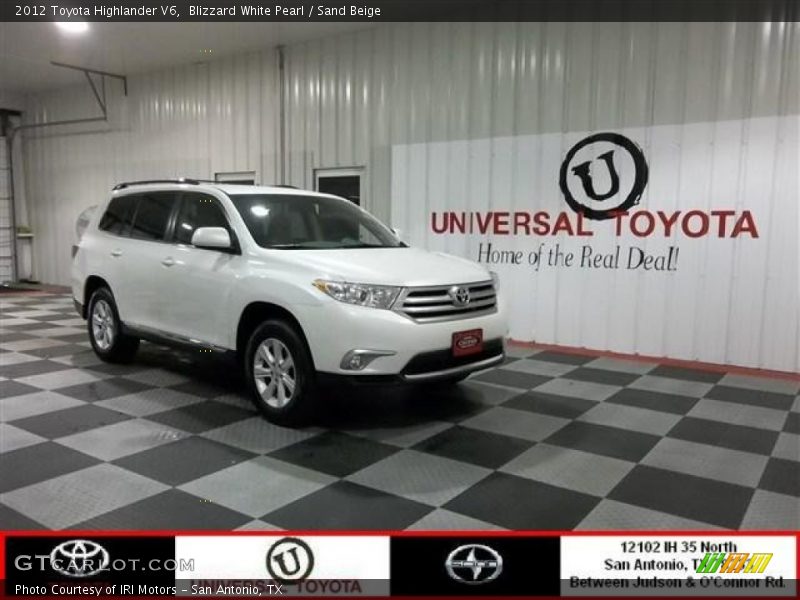 Blizzard White Pearl / Sand Beige 2012 Toyota Highlander V6