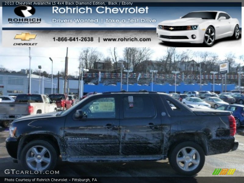 Black / Ebony 2013 Chevrolet Avalanche LS 4x4 Black Diamond Edition