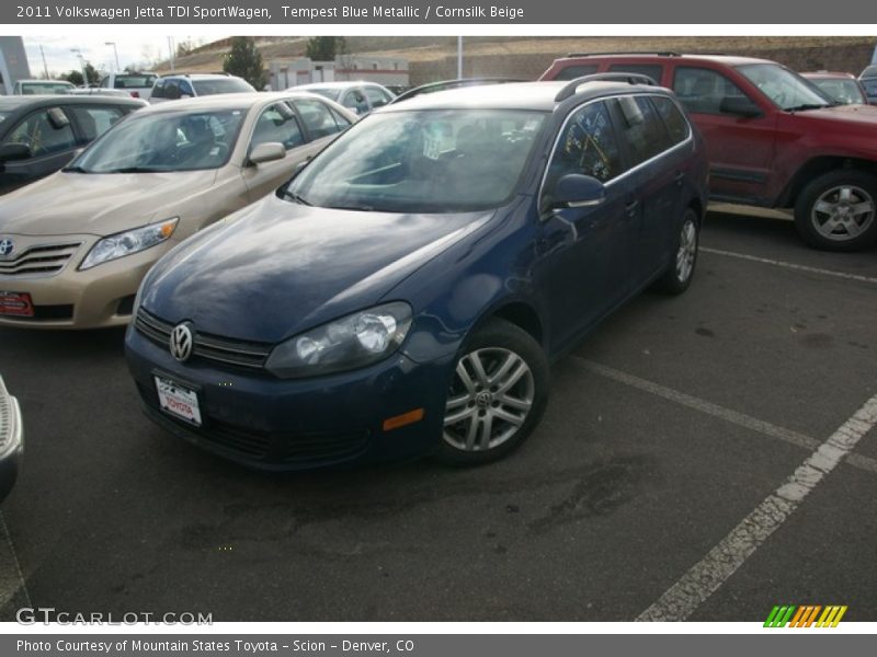 Tempest Blue Metallic / Cornsilk Beige 2011 Volkswagen Jetta TDI SportWagen