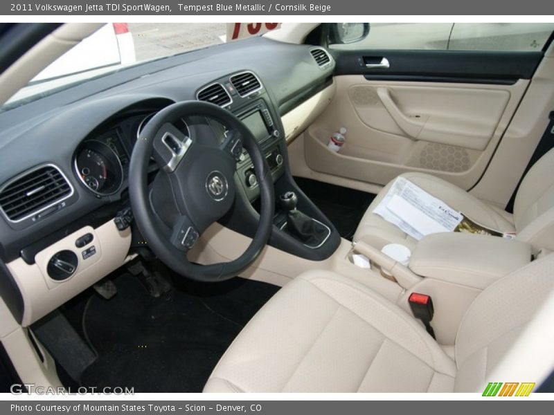 Tempest Blue Metallic / Cornsilk Beige 2011 Volkswagen Jetta TDI SportWagen