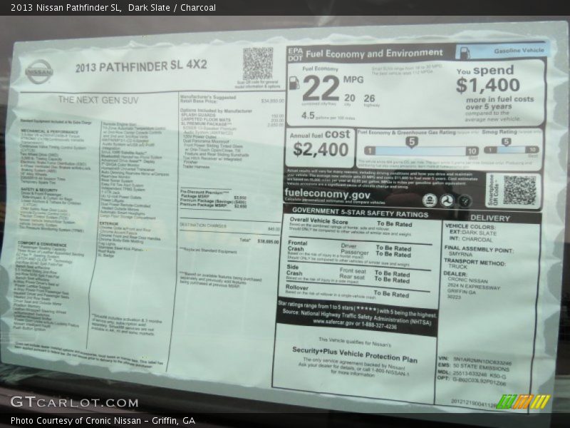 Dark Slate / Charcoal 2013 Nissan Pathfinder SL
