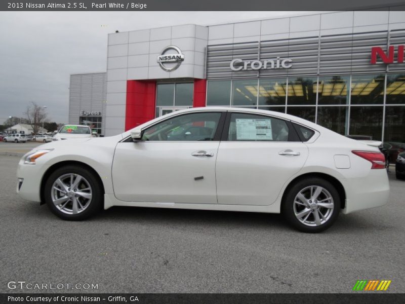 Pearl White / Beige 2013 Nissan Altima 2.5 SL