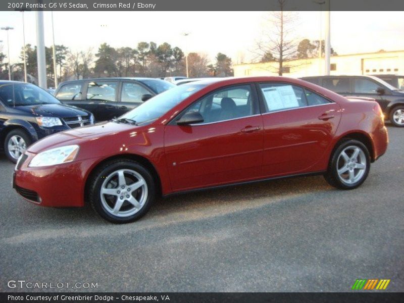 Crimson Red / Ebony 2007 Pontiac G6 V6 Sedan