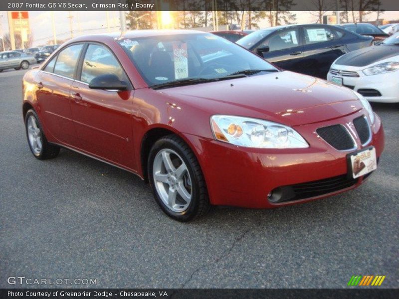Crimson Red / Ebony 2007 Pontiac G6 V6 Sedan