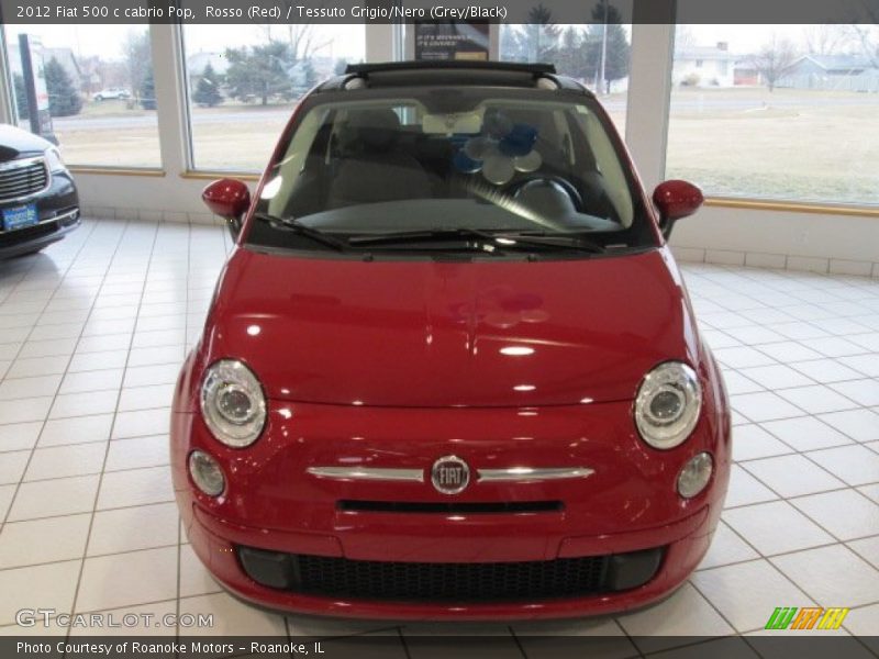 Rosso (Red) / Tessuto Grigio/Nero (Grey/Black) 2012 Fiat 500 c cabrio Pop