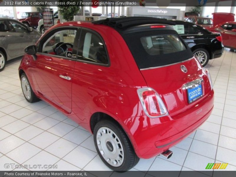 Rosso (Red) / Tessuto Grigio/Nero (Grey/Black) 2012 Fiat 500 c cabrio Pop