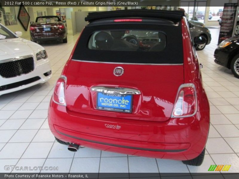 Rosso (Red) / Tessuto Grigio/Nero (Grey/Black) 2012 Fiat 500 c cabrio Pop
