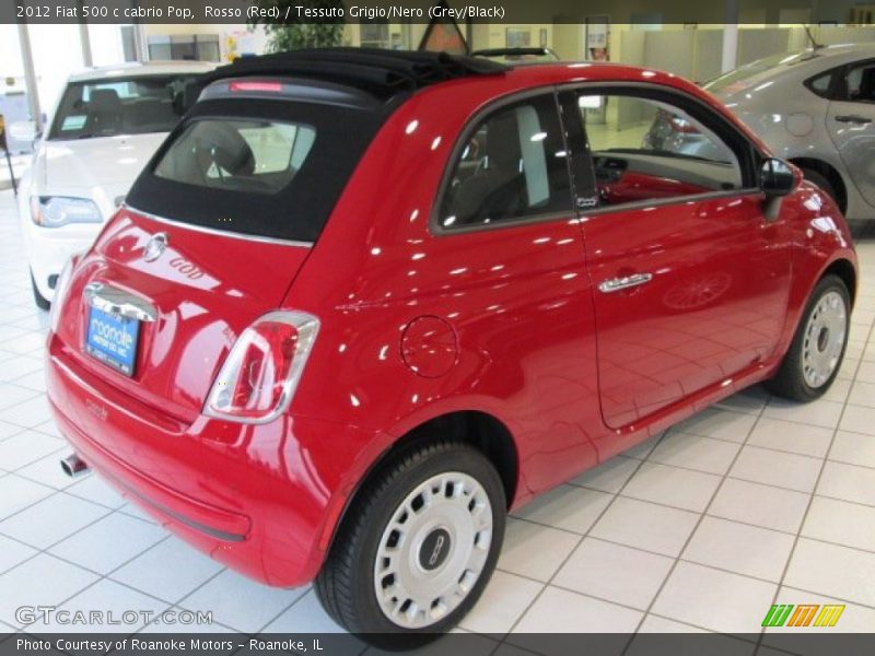 Rosso (Red) / Tessuto Grigio/Nero (Grey/Black) 2012 Fiat 500 c cabrio Pop