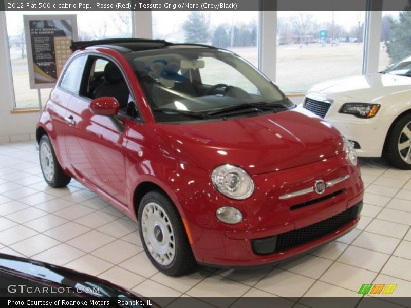 Rosso (Red) / Tessuto Grigio/Nero (Grey/Black) 2012 Fiat 500 c cabrio Pop