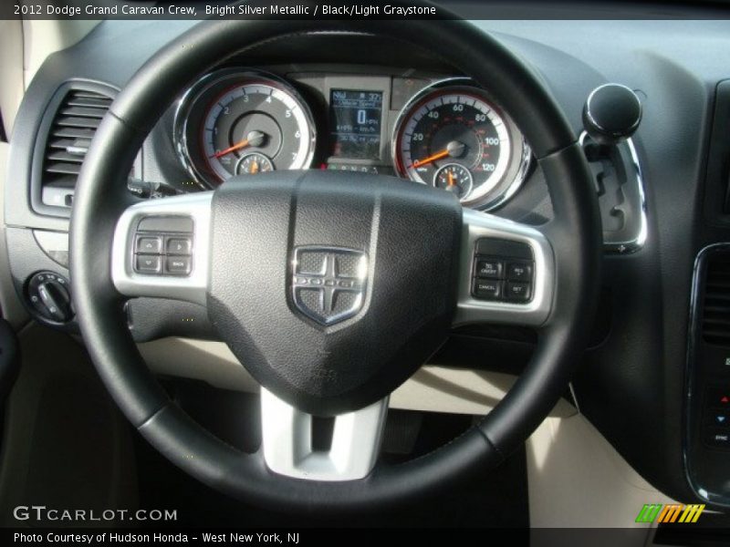 Bright Silver Metallic / Black/Light Graystone 2012 Dodge Grand Caravan Crew