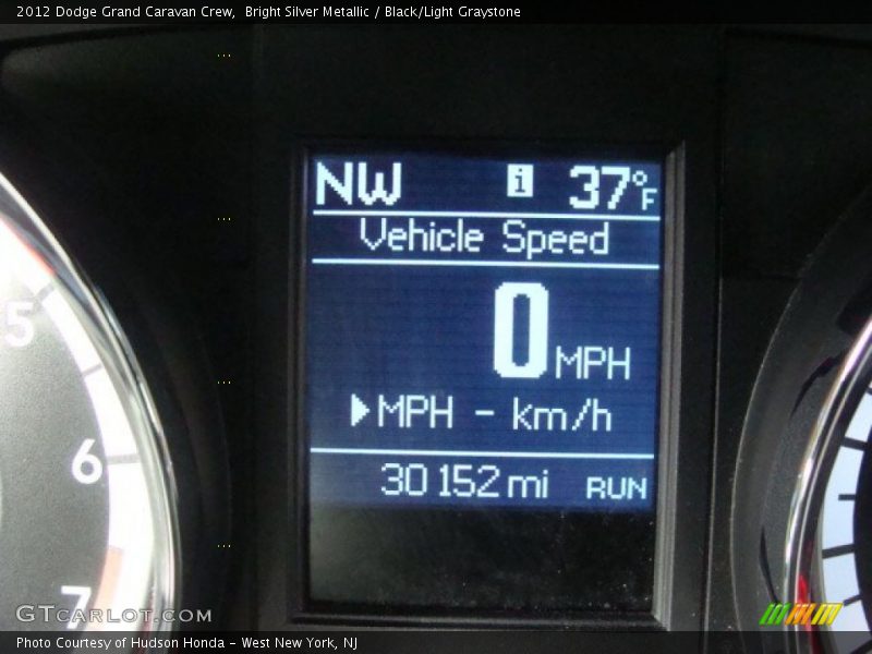 Bright Silver Metallic / Black/Light Graystone 2012 Dodge Grand Caravan Crew