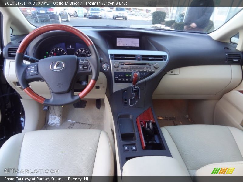 Obsidian Black / Parchment/Brown Walnut 2010 Lexus RX 350 AWD