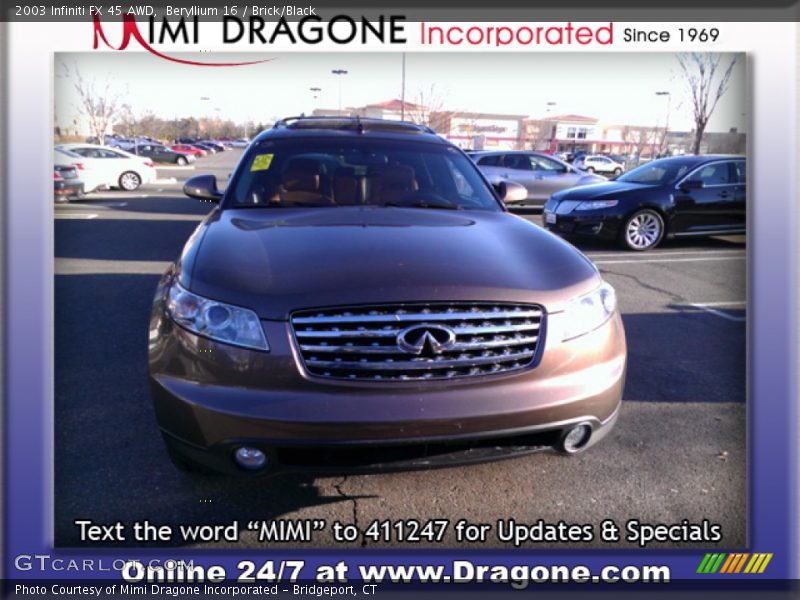 Beryllium 16 / Brick/Black 2003 Infiniti FX 45 AWD
