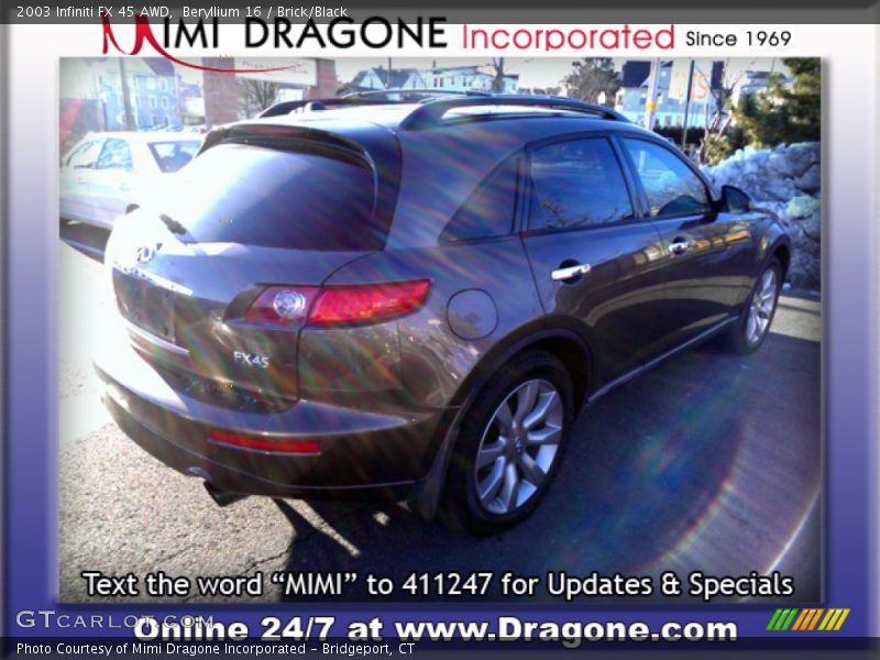 Beryllium 16 / Brick/Black 2003 Infiniti FX 45 AWD