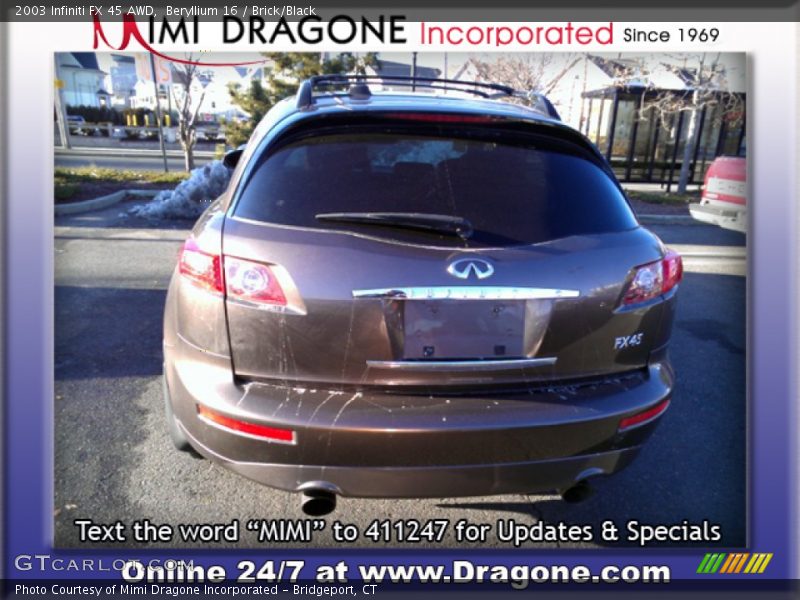 Beryllium 16 / Brick/Black 2003 Infiniti FX 45 AWD