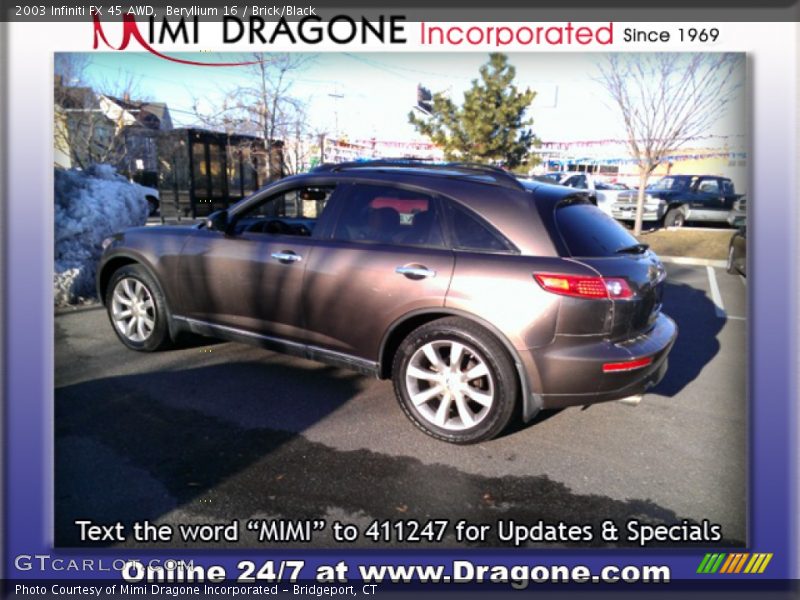 Beryllium 16 / Brick/Black 2003 Infiniti FX 45 AWD