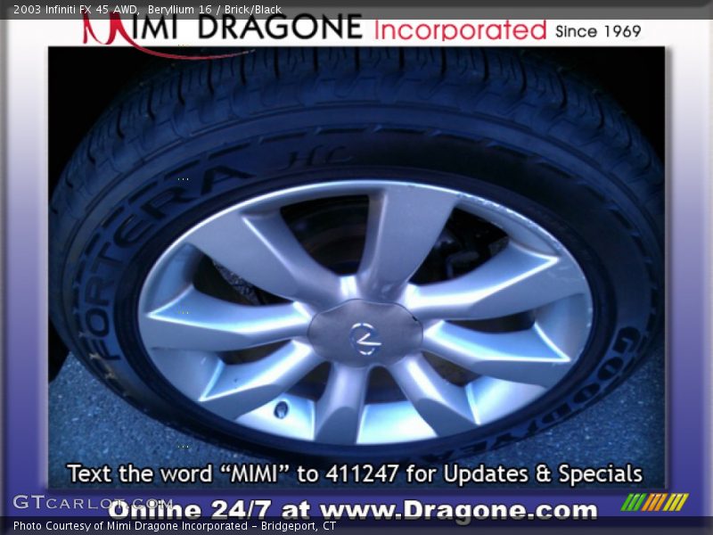 Beryllium 16 / Brick/Black 2003 Infiniti FX 45 AWD
