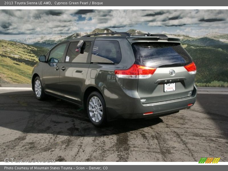 Cypress Green Pearl / Bisque 2013 Toyota Sienna LE AWD
