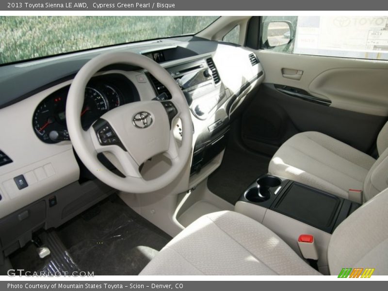 Cypress Green Pearl / Bisque 2013 Toyota Sienna LE AWD