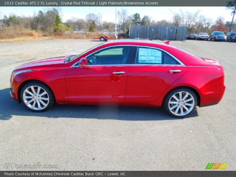 Crystal Red Tintcoat / Light Platinum/Brownstone Accents 2013 Cadillac ATS 2.5L Luxury
