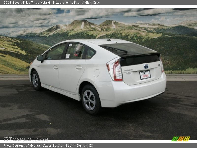 Blizzard White Pearl / Misty Gray 2013 Toyota Prius Three Hybrid