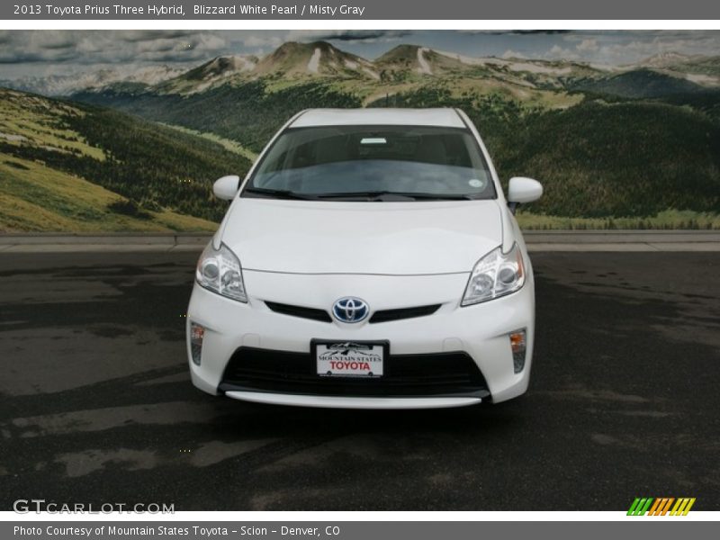 Blizzard White Pearl / Misty Gray 2013 Toyota Prius Three Hybrid