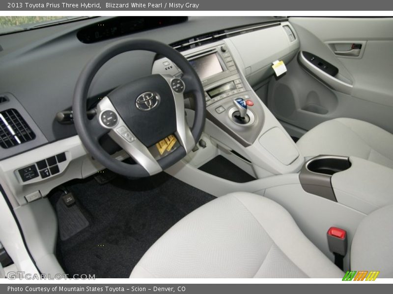 Blizzard White Pearl / Misty Gray 2013 Toyota Prius Three Hybrid