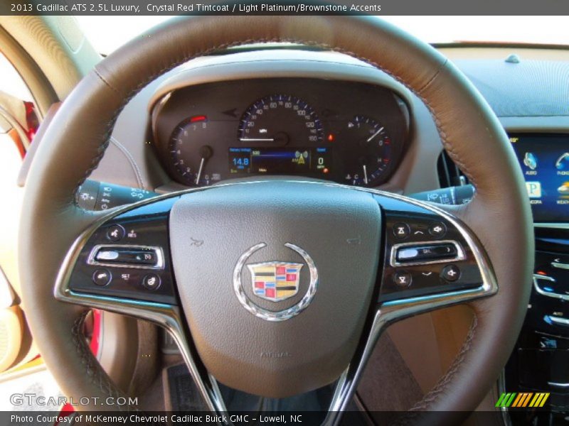 Crystal Red Tintcoat / Light Platinum/Brownstone Accents 2013 Cadillac ATS 2.5L Luxury