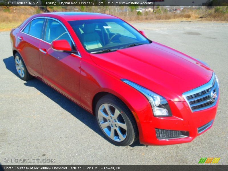 Crystal Red Tintcoat / Light Platinum/Brownstone Accents 2013 Cadillac ATS 2.5L Luxury