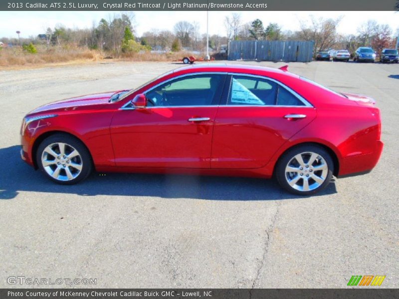 Crystal Red Tintcoat / Light Platinum/Brownstone Accents 2013 Cadillac ATS 2.5L Luxury