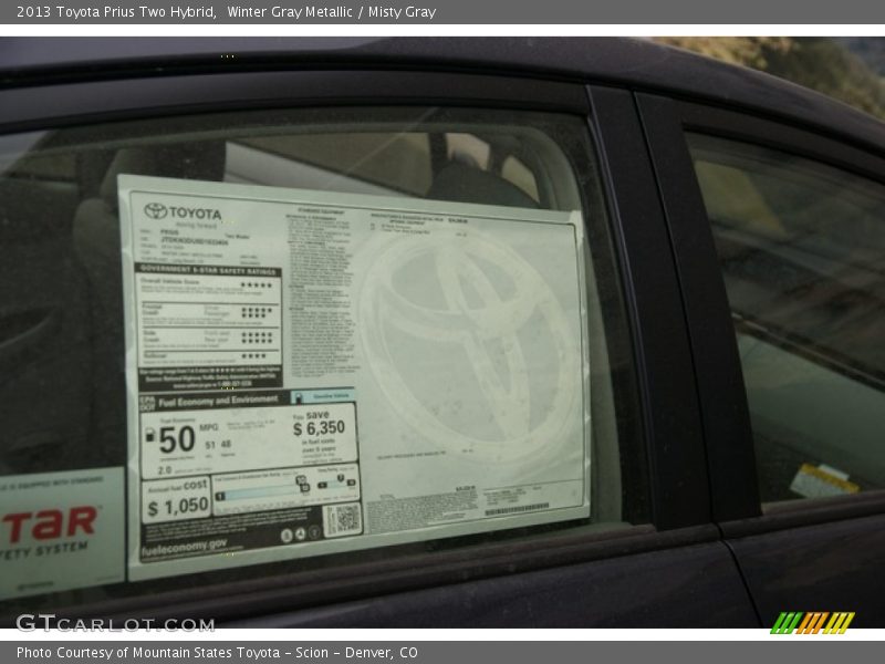 Winter Gray Metallic / Misty Gray 2013 Toyota Prius Two Hybrid