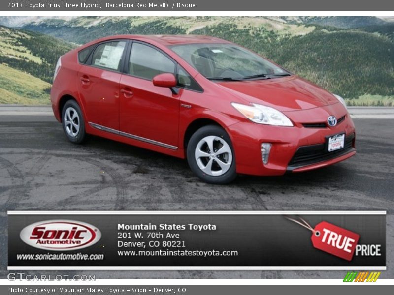 Barcelona Red Metallic / Bisque 2013 Toyota Prius Three Hybrid