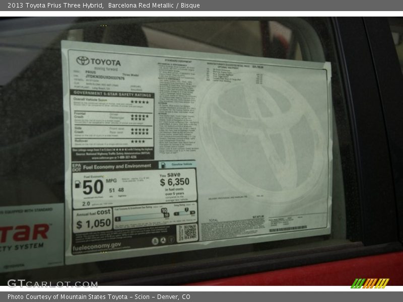 Barcelona Red Metallic / Bisque 2013 Toyota Prius Three Hybrid