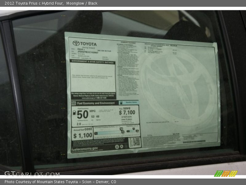 Moonglow / Black 2012 Toyota Prius c Hybrid Four