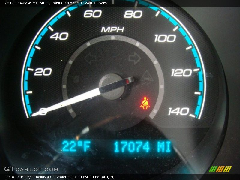 White Diamond Tricoat / Ebony 2012 Chevrolet Malibu LT