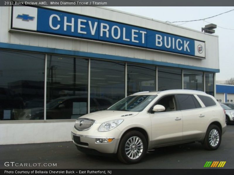 White Diamond Tricoat / Titanium 2012 Buick Enclave AWD