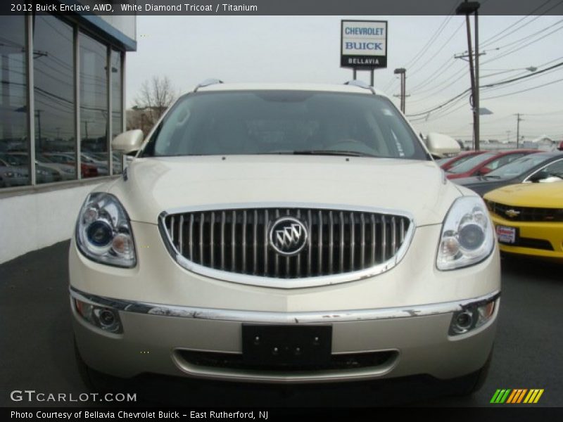 White Diamond Tricoat / Titanium 2012 Buick Enclave AWD