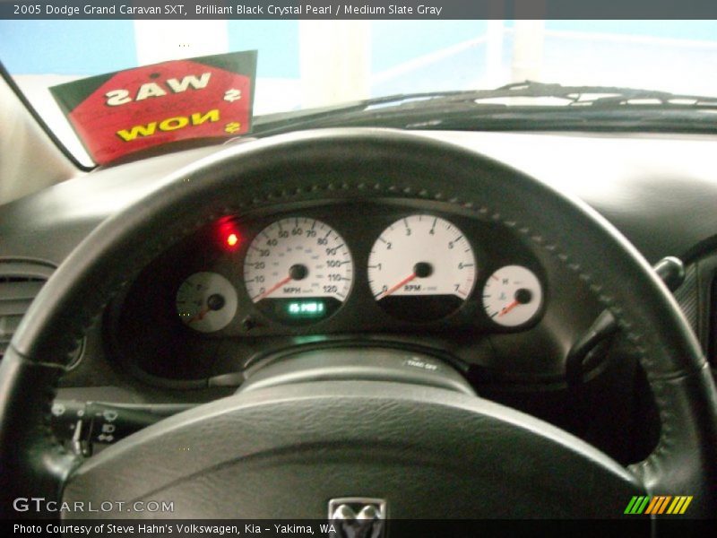 Brilliant Black Crystal Pearl / Medium Slate Gray 2005 Dodge Grand Caravan SXT