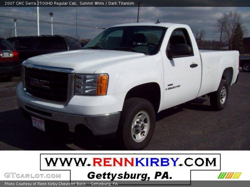 Summit White / Dark Titanium 2007 GMC Sierra 2500HD Regular Cab