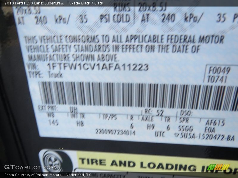 Tuxedo Black / Black 2010 Ford F150 Lariat SuperCrew