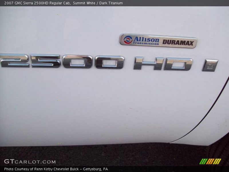Summit White / Dark Titanium 2007 GMC Sierra 2500HD Regular Cab