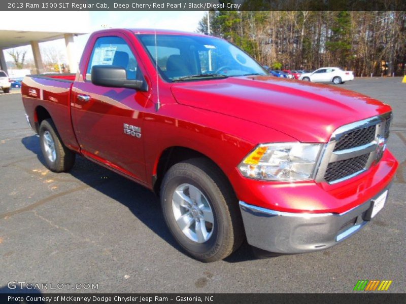 Deep Cherry Red Pearl / Black/Diesel Gray 2013 Ram 1500 SLT Regular Cab