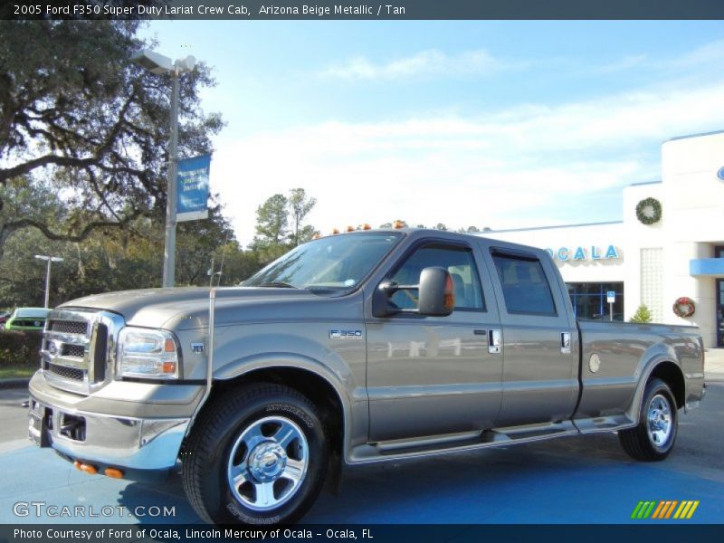 Arizona Beige Metallic / Tan 2005 Ford F350 Super Duty Lariat Crew Cab
