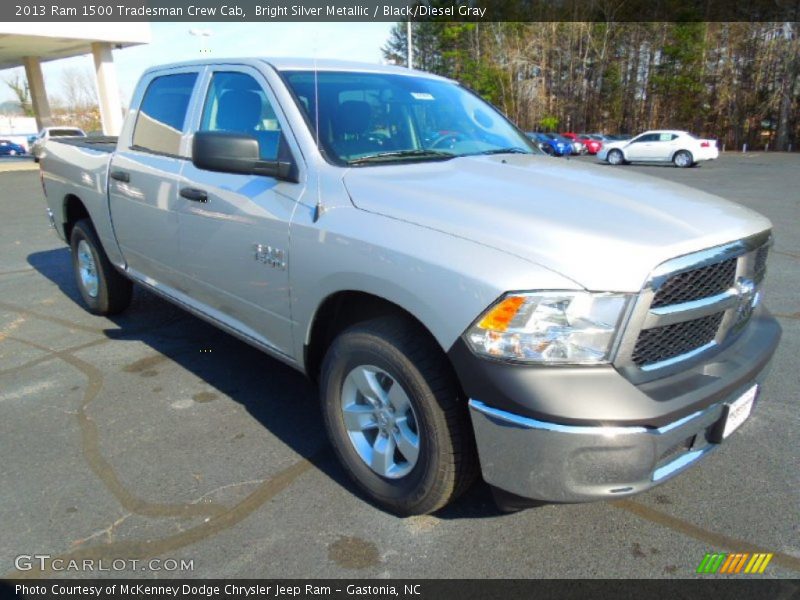 Bright Silver Metallic / Black/Diesel Gray 2013 Ram 1500 Tradesman Crew Cab