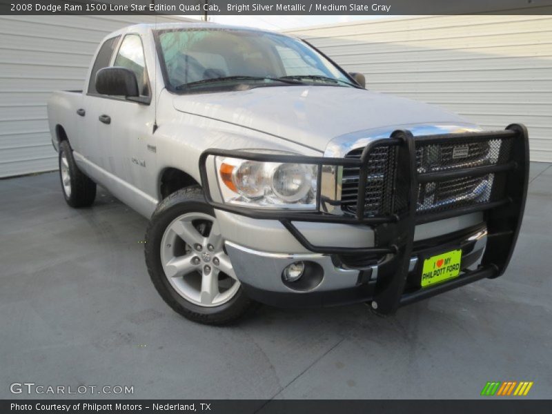Bright Silver Metallic / Medium Slate Gray 2008 Dodge Ram 1500 Lone Star Edition Quad Cab
