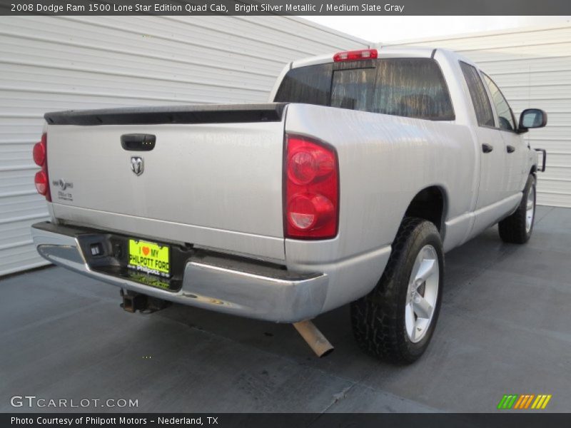 Bright Silver Metallic / Medium Slate Gray 2008 Dodge Ram 1500 Lone Star Edition Quad Cab