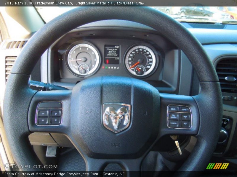 Bright Silver Metallic / Black/Diesel Gray 2013 Ram 1500 Tradesman Crew Cab