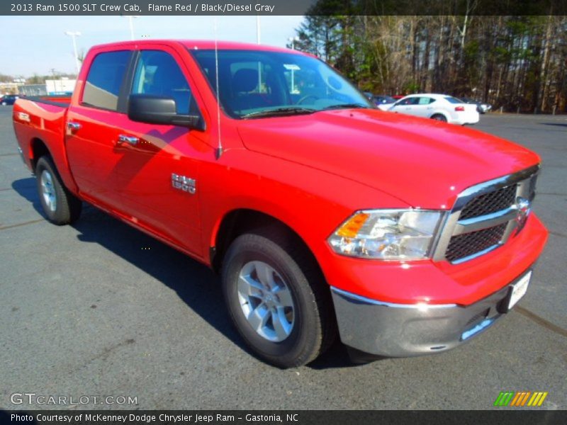 Flame Red / Black/Diesel Gray 2013 Ram 1500 SLT Crew Cab