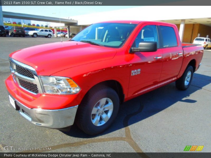 Flame Red / Black/Diesel Gray 2013 Ram 1500 SLT Crew Cab